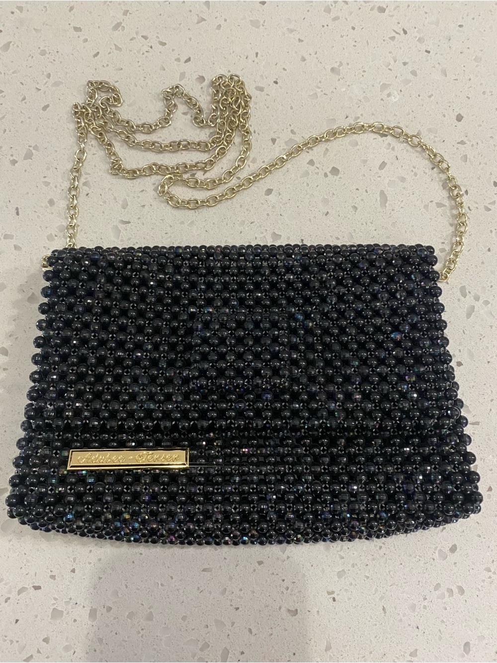 NWOT Black Beaded Purse